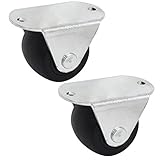 uxcell キャスター 車輪 プレート式 金属 PA PVC 2マウントホール 家具トロリー 30mm 2個入り