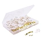sunmns 50パックGolden Sawtooth画像フレームHangers withネジと50パック画像壁フック