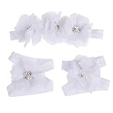 Elevin(TM) HOT Baby Girl's Kids Colorful Foot Flower Barefoot Sandals + Headband Set (White) by Elev