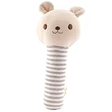 シシュノン がらがら ニギニギ ステック くま 日本製 14cm アイボリー