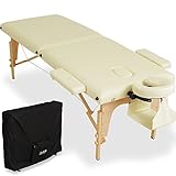 軽量 折りたたみ マッサージベッド キャスター付 キャリーバック (保証付き) アイボリー
