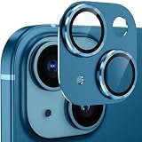 カメラフィルム iPhone13/iPhone13 mini用 カメラ保護 アルミ合金製 強化ガラス アイフォン13/13miniカメラカバー キズ防止 耐衝撃 露出オーバー防止 超高透過率 あいふぉん13/あいふぉん13ミニ レンズカバー ブルー