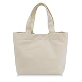 コットン　無地　キャンバス　手持ちタイプ　お弁当バッグ　『ミニトートバック』 (s, アイボリー)