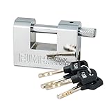 FJM Security SPSA80-KD 3-1/8" Triple Chrome Plated D-Shaped Security Padlock, Keyed Different [並行輸入品
