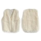 厚手のベビーガールズフェイクファーベストノースリーブジャケット US サイズ: S カラー: ベージュ