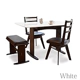 バタフライタイプ ダイニングセット 4点セット 伸縮テーブル Butter / バター 【2カラー】ダイニングテーブル+チェア+ベンチ　回転チェア レトロ (ホワイト天板4点セット)