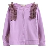enchante petit(アンシャンテ プティ) キッズ 子供 チュールフリルデザインカーディガン ≪全6色≫ 100cm #パープル