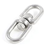 uxcell スイベル　ステンレス　アイ回転する輪二つ　銀色　マリーン停泊　ロープの直径: 10mm