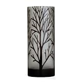 Torre & Tagus 901577B Etched Tree Glass Vase, Tall, Black [並行輸入品]