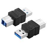 CERRXIAN USB-AからUSB-B変換アダプター 3.0対応 ホスト、ハードディスクボックス、プリンター接続用 2個 (USB-Aオス to USB-Bオス)