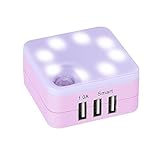 8 LEDモーションセンサーナイトライトプラグin for Kidsベビートイレマッシュルーム自動on / off (ピンク)