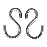 MagiDealパック2 Marine Grade 316ステンレス鋼Sフック吊り下げレールハンガーホルダーキッチン台所用具ストレージラック65 mm x 6 mm