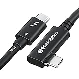 Cable Matters 40Gbps ライトアングル Thunderbolt 4ケーブル 2フィート 8Kビデオ 240W充電 - 0.8m Thunderbolt 4ケーブル 90度 USB 4、Thunderbolt3/5、USB-Cに対応