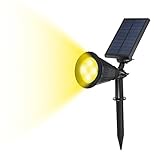 ソーラー LED ライト MOHOO （第三世代）ガーデンライト ソーラーライト スポットライト 省エネ 屋外用 充電式 防水加工 バルブ 車道 庭 芝生 ガーデン ウォームホワイト