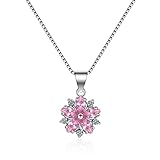 [比翼堂] レディース ペンダント フラワーモチーフ 「 桜 ネックレス 」 銀製 s925 CZジルコニア 【高級フランネルケース付き】 【シルバー磨きクロス付き】 ギフト梱包済み