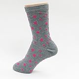 (グレェド) Groedoキッズ ソックス サイズ1-2 ( 12 ～ 14 cm) グレー × ピンク ドット オーガニックコットン