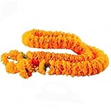タイ人工イエローMarigoldガーランド、Marigold花花、人工、花、人工( 1 M 2 M ) length 200 cm. イエロー CA001