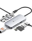 NOVOO USB C ハブ 9イン1 マルチポートアダプター 4K@60Hz HDMI付き 5つのUSBポート、100W PD SD/TF アダプター HDMIアダプター ドック MacBook Pro/Air、HP、DELL、Lenovo、ASUS ノートパソコン