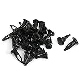 20個9ミリメートルホールプッシュタイププラスチックドアパネルトリムリベットプラスチックリベットブラック