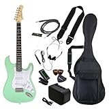 Photogenic フォトジェニック エレキギター 初心者入門 ビギナーセット STタイプ サーフグリーン ST-180/SFG [ソフトケース/シールド/ミニアンプ/チューナー/ヘッドフォン/ストラップ/ピック/ピックケース/クロス/調整用レンチ付属]