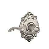 Schlage F40 ACC 619 BRK Brookshire Collection Accent Privacy Lever, Satin Nickel [並行輸入品]