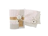 Baby Aspen My Sweet Baby Classic Cable Knit Blanket, Pink/Beige by Baby Aspen