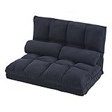 ソファベッド シングル 折りたたみ リクライニング 14段階 ソファ マットレス 3WAY スエード調 ネイビー