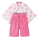 AK Style ベビー キッズ 袴 ロンパース 150421-3 (70, ピンク)