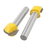 uxcell　コアボックスルータービット　トリマールーター　ダブルフルート　２本入り　イェロー