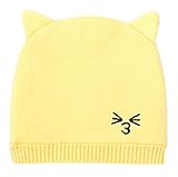 (コ-ランド) Co-land ベビー ニット帽 新生児 ネコ耳 ハット 男の子 女の子 キャップ キッズ 赤ちゃん 出産祝い 可愛い お出かけ 男女児 イエロー