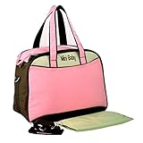 RONGTONGDA 斜めがけ マザーズバッグ　2way ママバッグ　大容量　多機能　ショルダーバッグハン　シンプル　軽量 ベビーカー用　収納バッグ　 (ピンク)