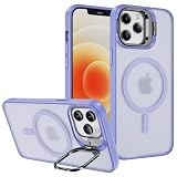 iPhone 12 ケース Magsafe対応 いPhone 12 Pro ケース スマホカバー ワイヤレス充電対応 マグネット搭載 米軍MIL規格の保護 隠れスタンド 耐衝撃 半透明 黄変防止 iPhone 12 Pro ケース アイフォン12カバー 6.1 インチ ケース PinLiSheng (うすむらさき, iPhone12 / iPhone12 Pro 6.1)