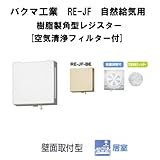 バクマ工業　 RE-100JF（ホワイト）　自然給気用　樹脂製角型レジスター　　空気清浄フィルター付　壁面取付用