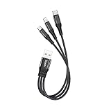 JTT hoco X47 3in1 ショートケーブル 25cm X47-3IN1S-BK (ブラック)