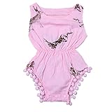 PER　ロンパース　カバーオール　キッズ　ベビー服　ガールズ　幼児　可愛い　ピンク　ブルー　夏服　コットン (95, ピンク)