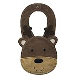 (スマイル ワキキ)Smile YKK 赤ちゃん ベビービブ よだれかけ キャラクターエプロン 食事用 新生児 スタイコットン 防水 動物シリーズ クマ ブラウン