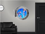 36" PortScape Sea Window JellyFish #1 Wall Graphic Decal Sticker Mural Home Kids Game Room Office Ar
