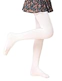 (コ-ランド) Co-land 子供用 タイツ ガールズパンスト こどもスパッツ キッズ 女の子レギンス 美脚ストッキング 無地純色 ジュニア 吸汗抗菌 ホワイト サイズ2