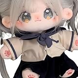 Pisipe ふわふわコットン人形♡20cm超萌えぬいぐるみ♡着せ替え可能♡女の子向け♡誕生日プレゼント♡抱き枕サイズ♡癒しグッズ♡即納品 (ナンナン グレー 裸の赤ちゃん)