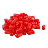 XDiscount　ビニールエンドキャップ　ワイヤケーブル　チューブカバー　レッド　PE材質　100個入り