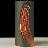 信楽焼　信楽BEST SELECTION　陶照明・黒地丸筒燈・防水ライト付（全高53.5cm×全幅23.5cm）