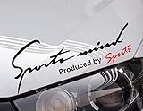 Ｓｐｏｒｔｓ ｍｉｎｄ 車 バイク ステッカー デカール シール 汎用 サイド ドレスアップ スポーツマインド sports mind 全8カラー 5サイズ (ブラック, SSサイズ 14×4.8cm)