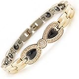 Fitaco ハンドチェーン ブレスレット ゲルマニウム ジルコン ブラックウォーター ヘマタイト ステンレス ファッション 高級なデザイン ローズゴールド プレゼント用 可愛い おしゃれ