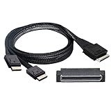 Chenyang 50cm OCuLink PCIe SFF-8611 8X 8-Lane 1オス-2オス SSD データアクティブケーブル 最大16Gbps ブラック 屋内用 PCIeケーブル SSD対応 パソコン対応