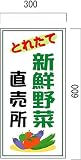 安全・サイン８「とれたて野菜販売」看板 新鮮野菜直売所看板　木製支柱付き　600×300mm
