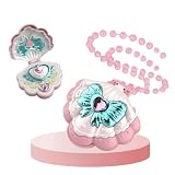 [SIzlaho] マジックプリンセスネックレスブレスレットアクセサリーカラフルなライトマジックサウンドエフェクト女の子プレイハウス女の子のおもちゃ (ネックレス,ピンク)