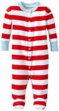 新しいJammies baby-boys新生児有機クラシックストライプブルートリムFootie US サイズ: XL カラー: レッド
