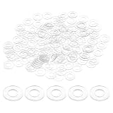 M METERXITY 100個入り M5 PVC 平ワッシャー 5mm 内径 10mm 外径 1mm 厚 クリア 飛行機 プラスチック ワッシャー グロメット ドアハンドル/自動車/浴室 ハードウェア 交換用 シーリング スペーサー ガスケット リング