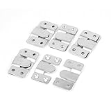 uxcell　プレート　レール　バックル　メタル　シルバートーン　家具　木製　金属　E型　5セット入り