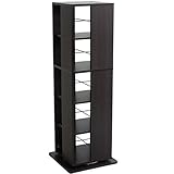 タンスのゲン 回転式 5段 オープンラック 本棚 薄型 マンガ CD DVD コミック 書棚 ラック 木製 シェルフ ダークブラウン 21300004 BR